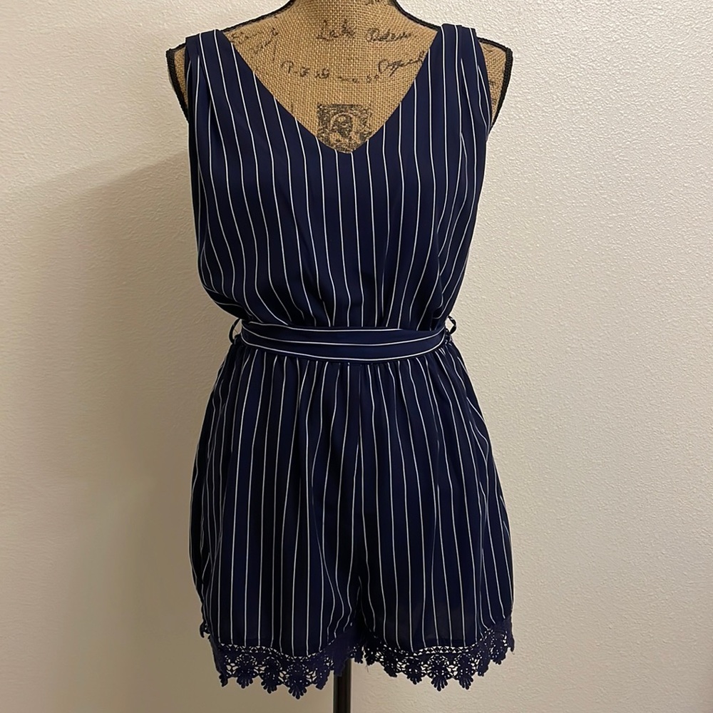 eclair lace trim romper